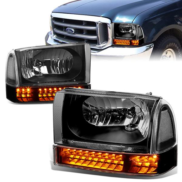 LED Turn Signal Headlights<br>99-04 Ford F-250 F-350/SD Excursion