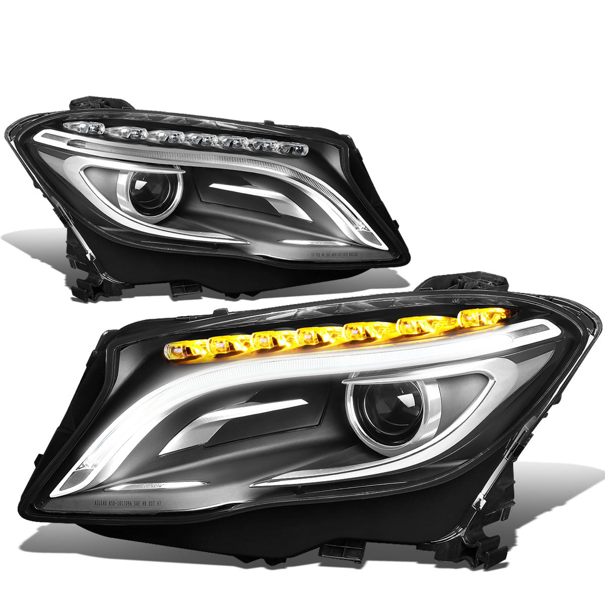 LED DRL Projector Headlights<br>14-19 Mercedes GLA180 GLA200 GLA250 GLA45 AMG