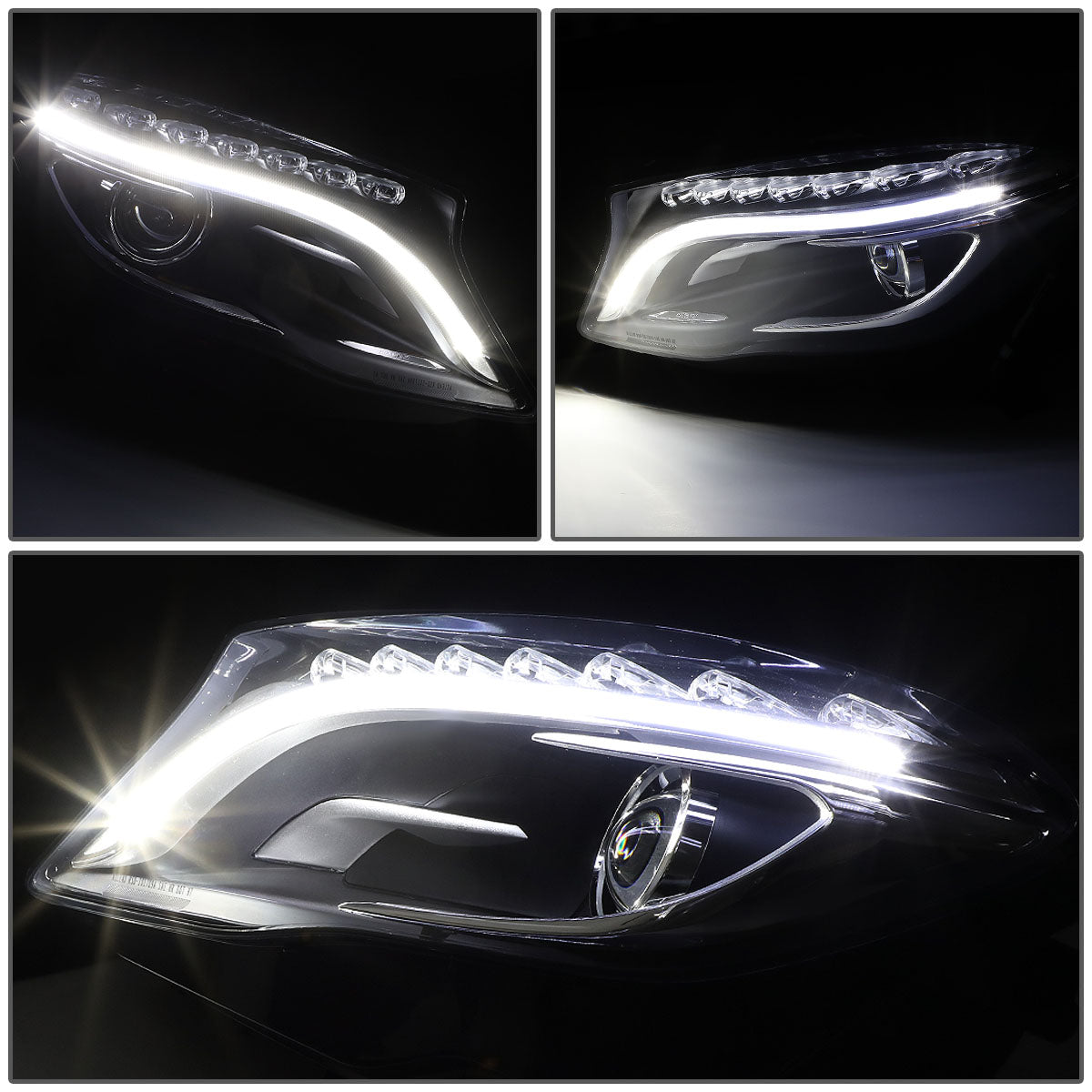 LED DRL Projector Headlights<br>14-19 Mercedes GLA180 GLA200 GLA250 GLA45 AMG