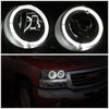 LED DRL Halo Projector Headlights<br>02-06 GMC Sierra/ Yukon XL 1500 Denali