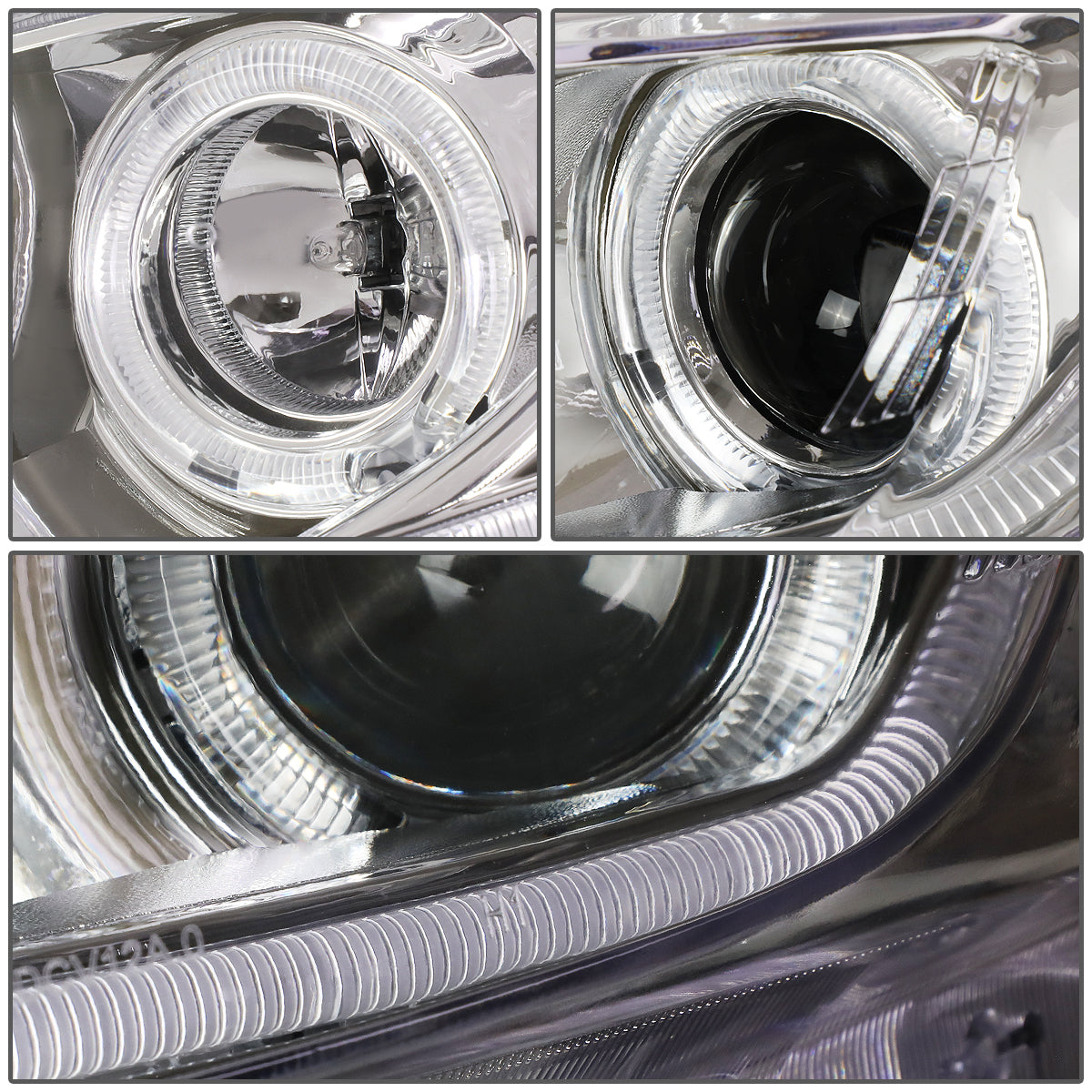 LED DRL Halo Projector Headlights<br>12-13 Honda Civic Coupe, 12-15 Civic Sedan