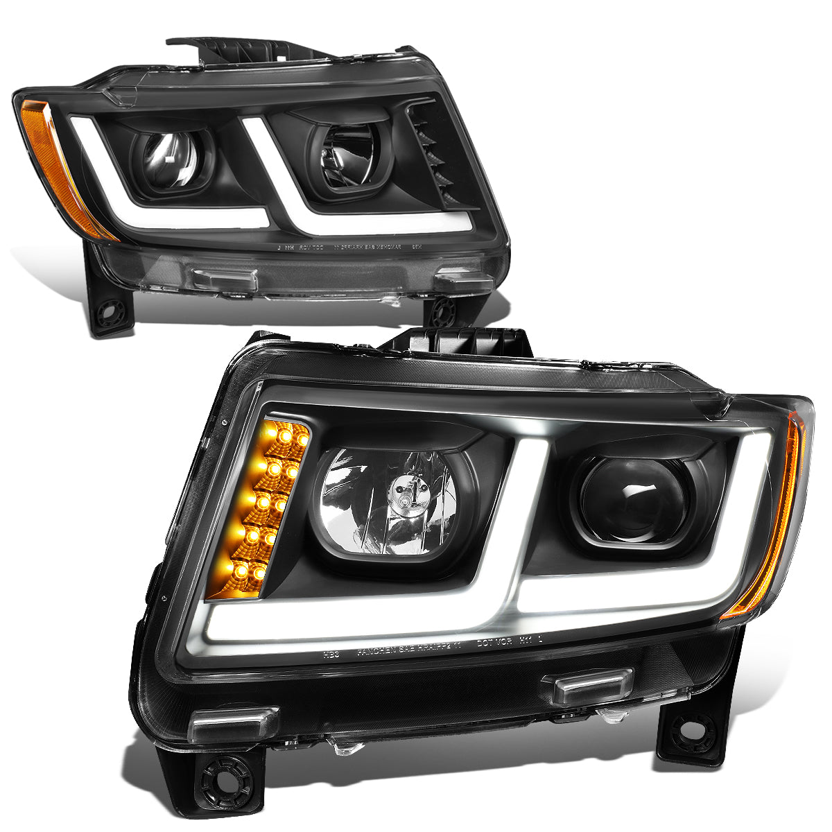 LED DRL Projector Headlights<br>11-13 Jeep Grand Cherokee