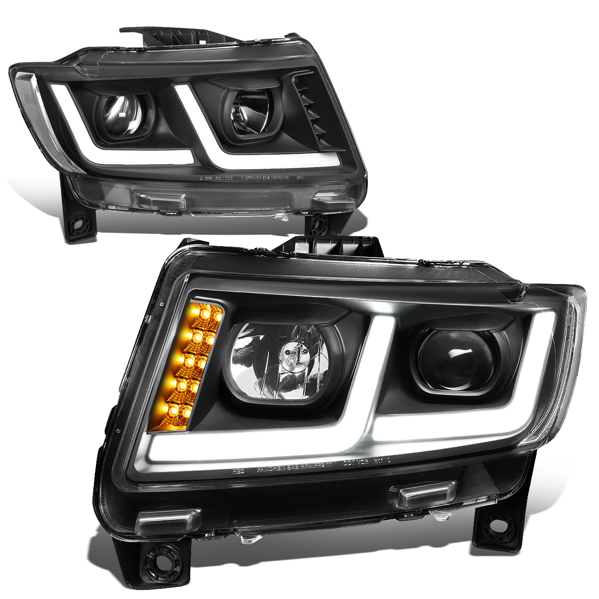 LED DRL Projector Headlights<br>11-13 Jeep Grand Cherokee