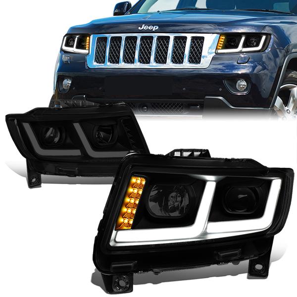 LED DRL Projector Headlights<br>11-13 Jeep Grand Cherokee