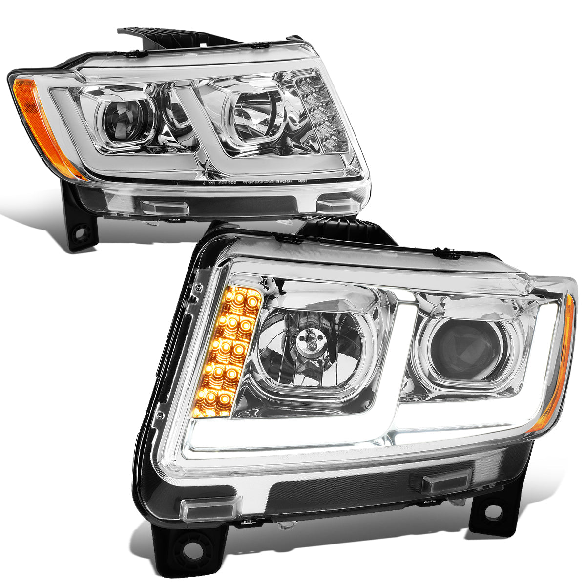 LED DRL Projector Headlights<br>11-13 Jeep Grand Cherokee