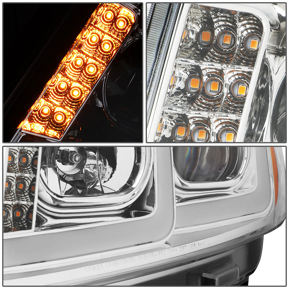 LED DRL Projector Headlights<br>11-13 Jeep Grand Cherokee