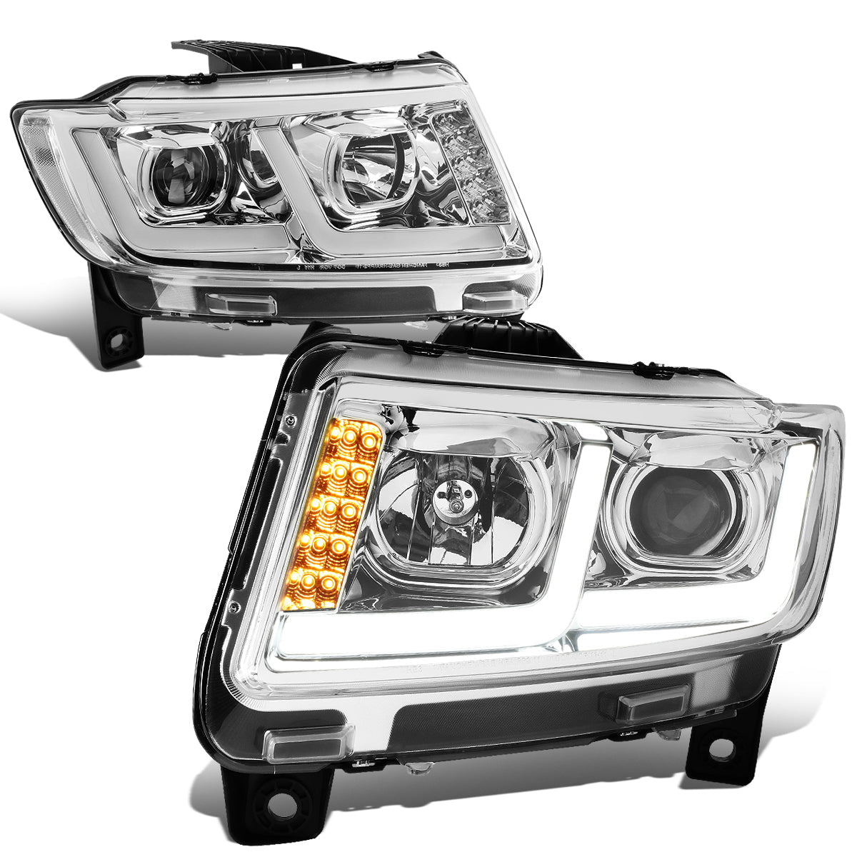 LED DRL Projector Headlights<br>11-13 Jeep Grand Cherokee