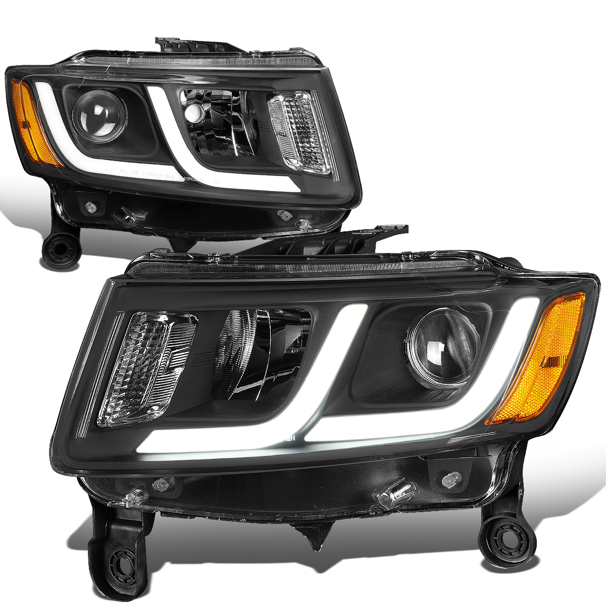 LED DRL Projector Headlights<br>14-16 Jeep Grand Cherokee Pre Facelift