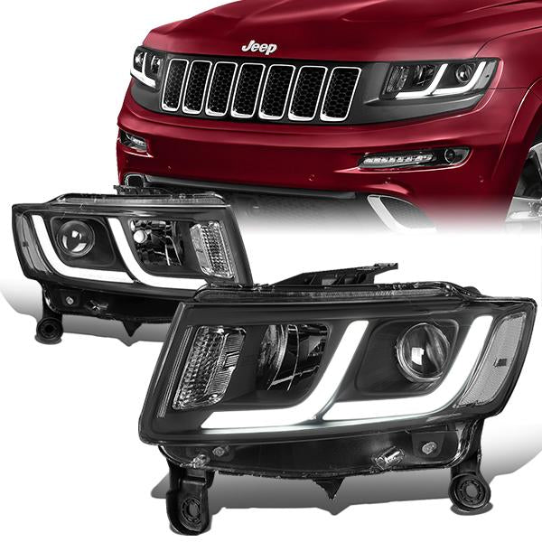 LED DRL Projector Headlights<br>14-16 Jeep Grand Cherokee Pre Facelift