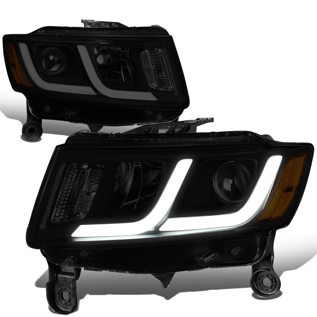 LED DRL Projector Headlights<br>14-16 Jeep Grand Cherokee Pre Facelift