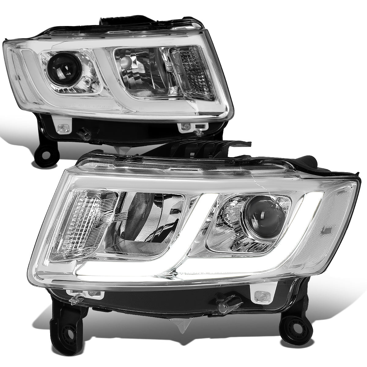 LED DRL Projector Headlights<br>14-16 Jeep Grand Cherokee Pre Facelift