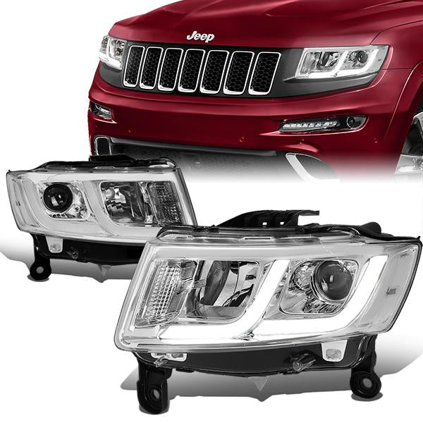 LED DRL Projector Headlights<br>14-16 Jeep Grand Cherokee Pre Facelift