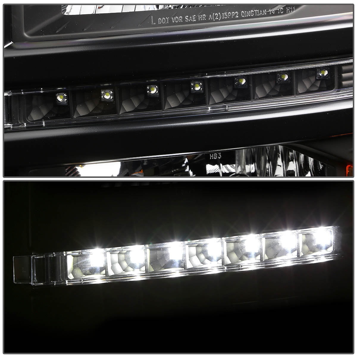 LED DRL Projector Headlights<br>14-15 Chevrolet Silverado 1500