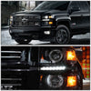 LED DRL Projector Headlights<br>14-15 Chevrolet Silverado 1500