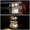 LED DRL Projector Headlights<br>14-15 Chevrolet Silverado 1500