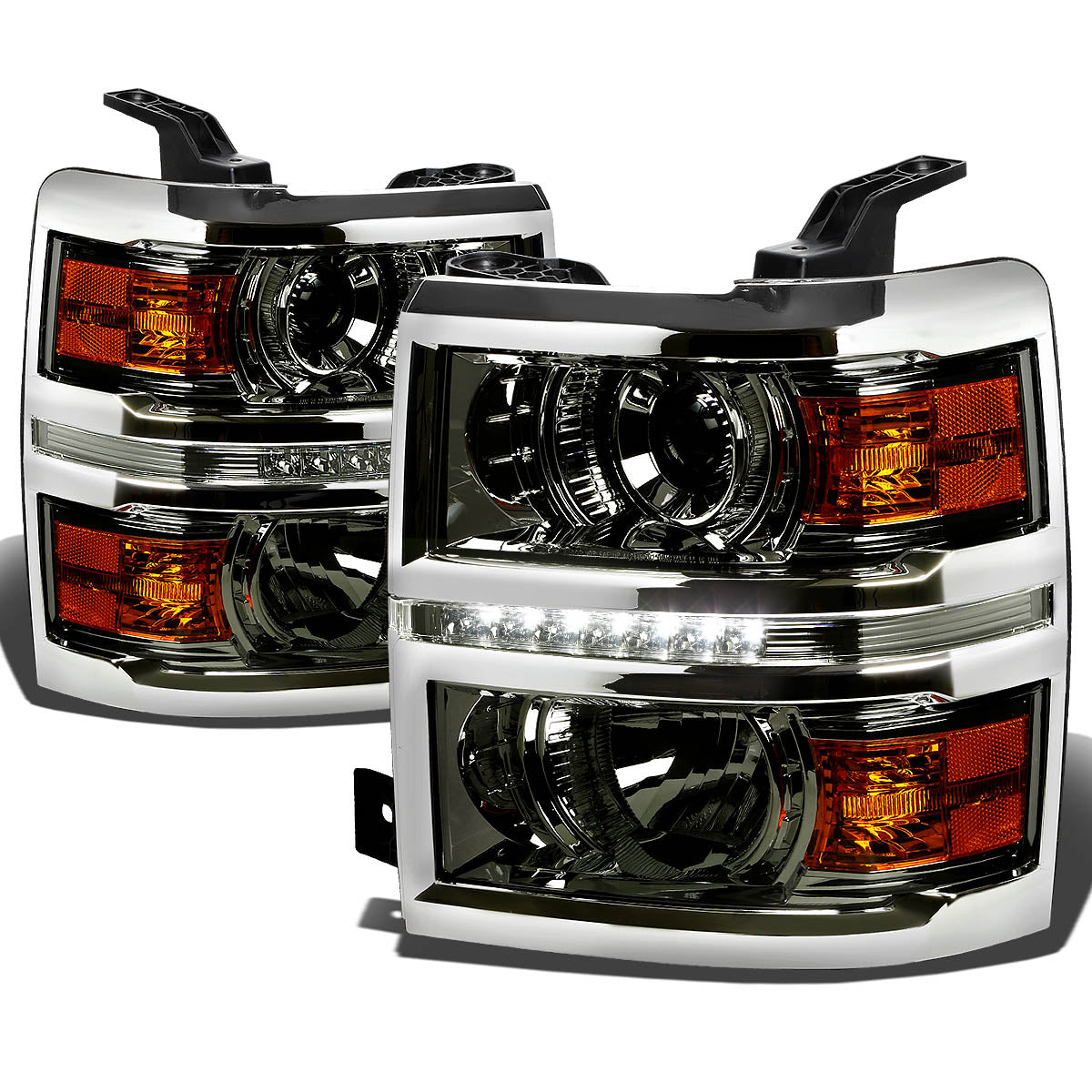 LED DRL Projector Headlights<br>14-15 Chevrolet Silverado 1500