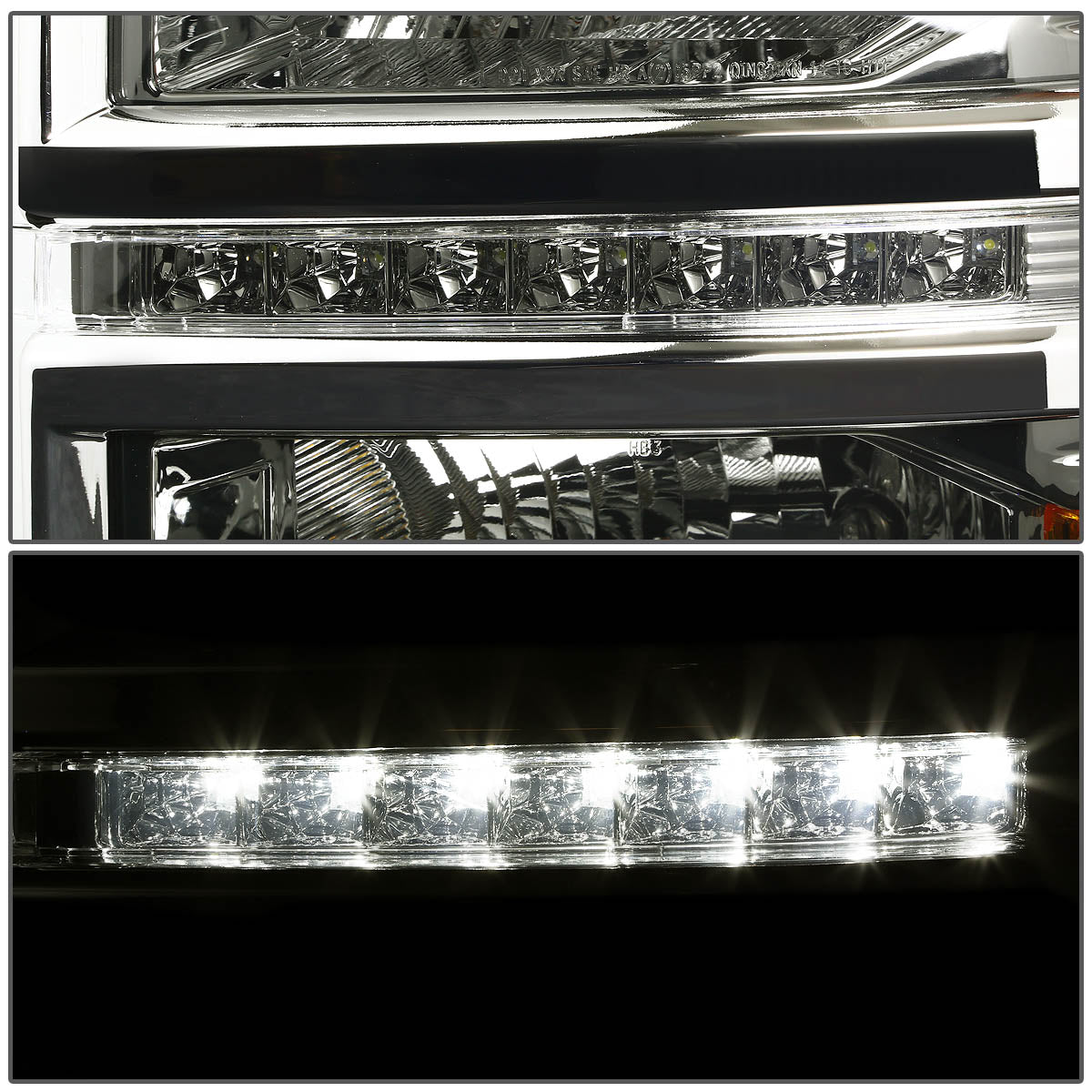 LED DRL Projector Headlights<br>14-15 Chevrolet Silverado 1500