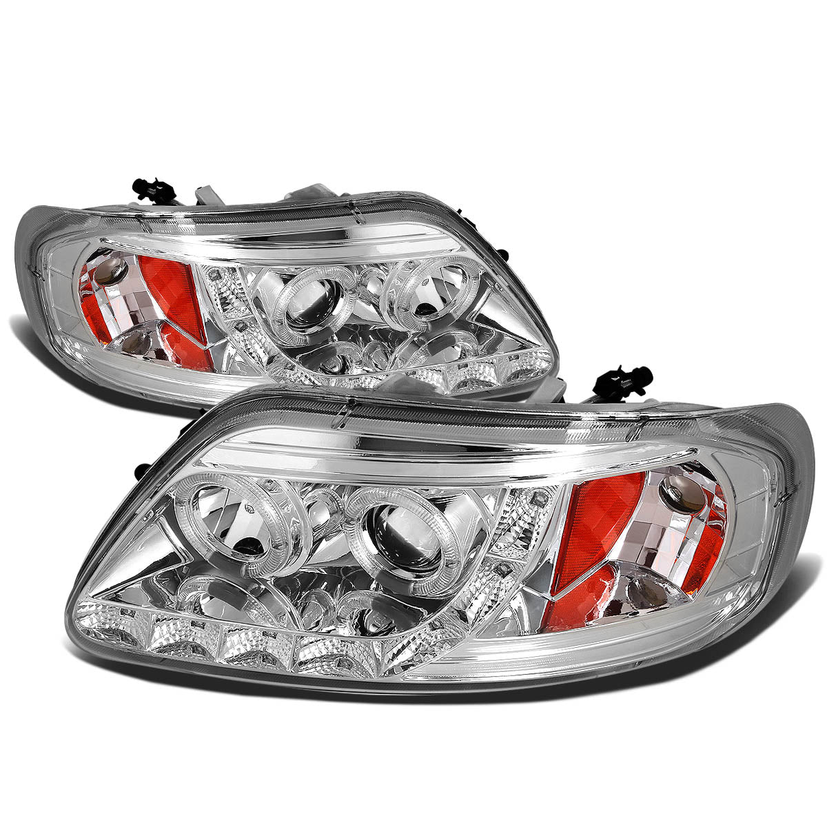 LED DRL Halo Projector Headlights<br>97-03 Ford F-150, 97-99 Ford F-250