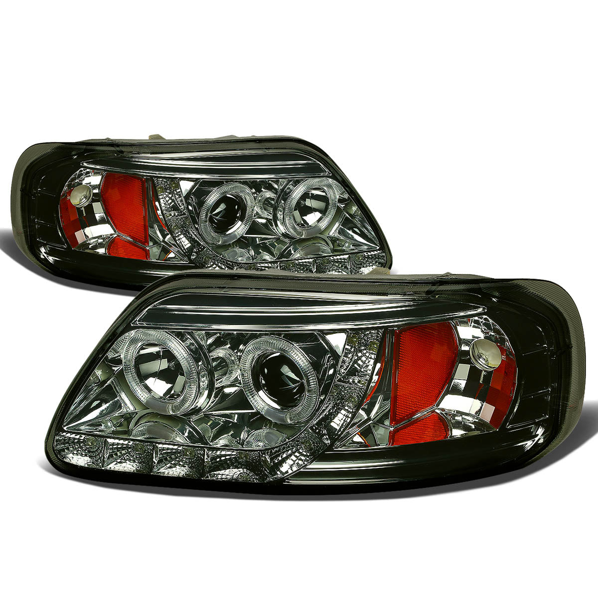 LED DRL Halo Projector Headlights<br>97-03 Ford F-150, 97-99 Ford F-250