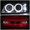 LED DRL Halo Projector Headlights<br>99-04 Ford Mustang