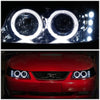 LED DRL Halo Projector Headlights<br>99-04 Ford Mustang