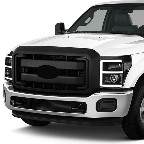 LED DRL Projector Headlights<br>11-16 Ford F-250 F-350 F-450 F-550 Super Duty