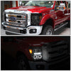 LED DRL Halo Projector Headlights<br>11-15 Ford F-250 F-350 F-450 F-550 Super Duty