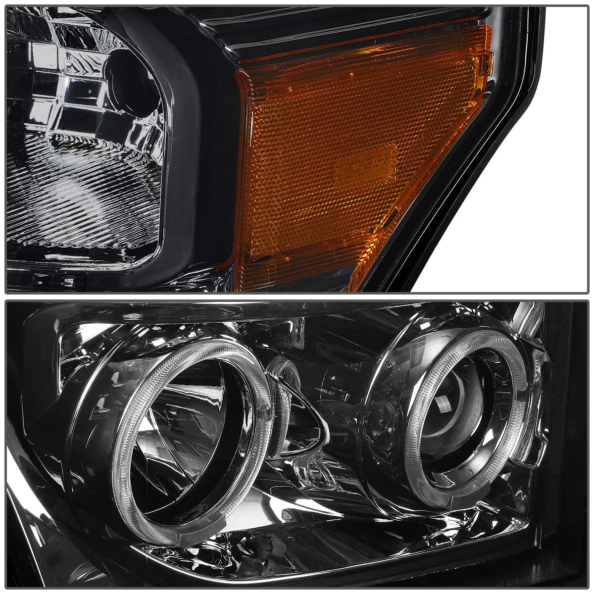 LED DRL Halo Projector Headlights<br>11-15 Ford F-250 F-350 F-450 F-550 Super Duty