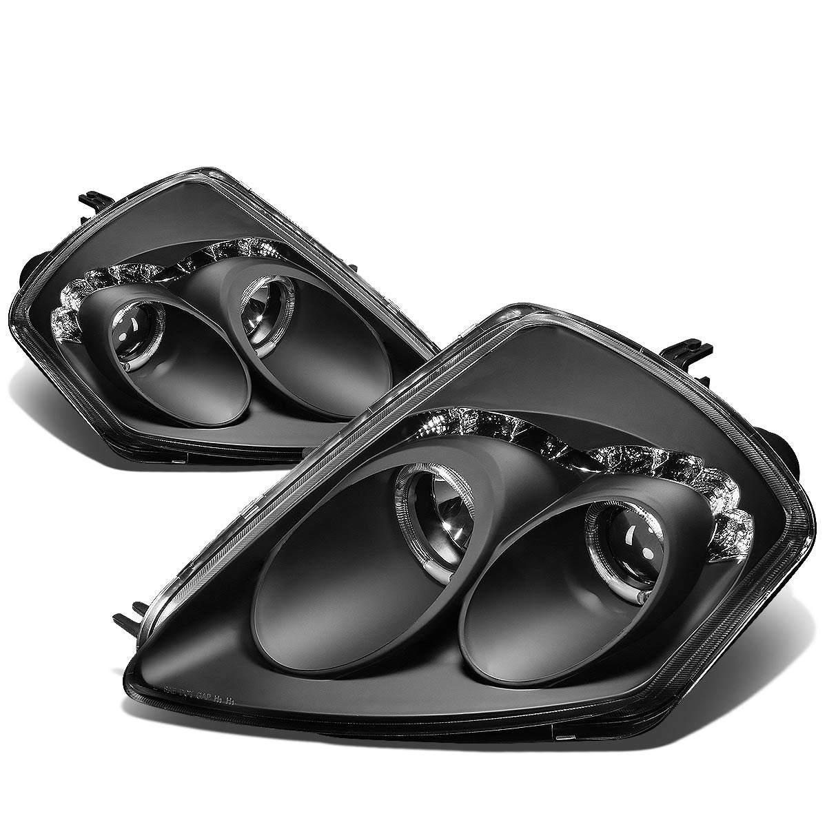 LED DRL Halo Projector Headlights<br>00-05 Mitsubishi Eclipse