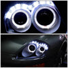 LED DRL Halo Projector Headlights<br>00-05 Mitsubishi Eclipse