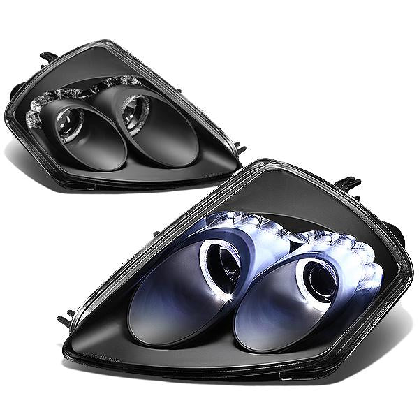 LED DRL Halo Projector Headlights<br>00-05 Mitsubishi Eclipse