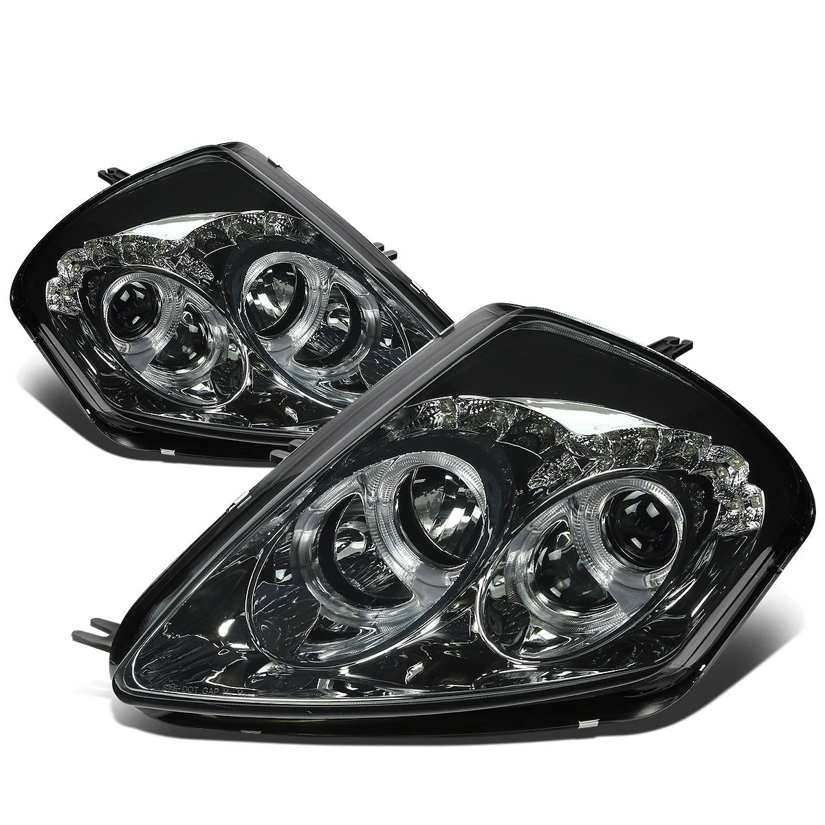 LED DRL Halo Projector Headlights<br>00-05 Mitsubishi Eclipse