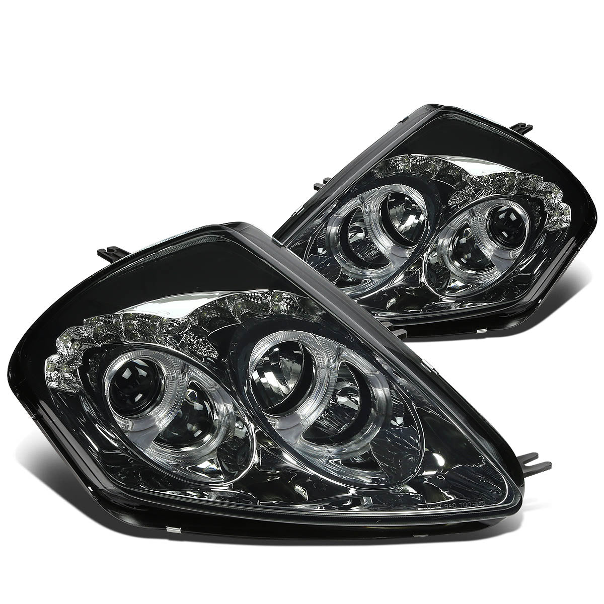 LED DRL Halo Projector Headlights<br>00-05 Mitsubishi Eclipse