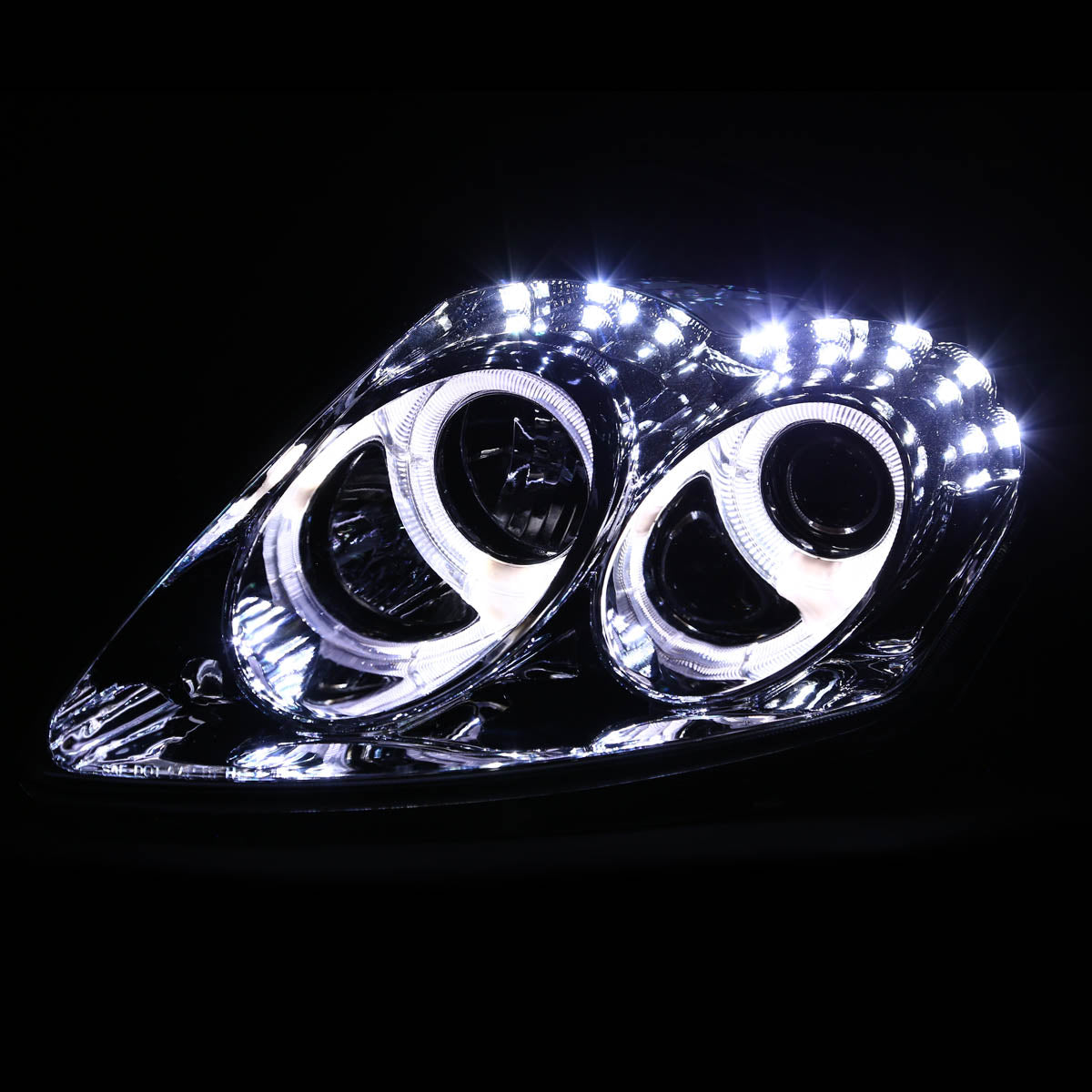 LED DRL Halo Projector Headlights<br>00-05 Mitsubishi Eclipse