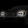 LED DRL Projector Headlights<br>04-15 Nissan Titan, 05-07 Armada