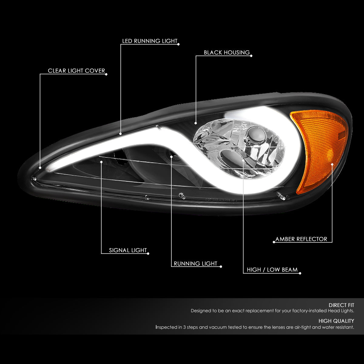 LED DRL Headlights<br>99-05 Pontiac Grand Am