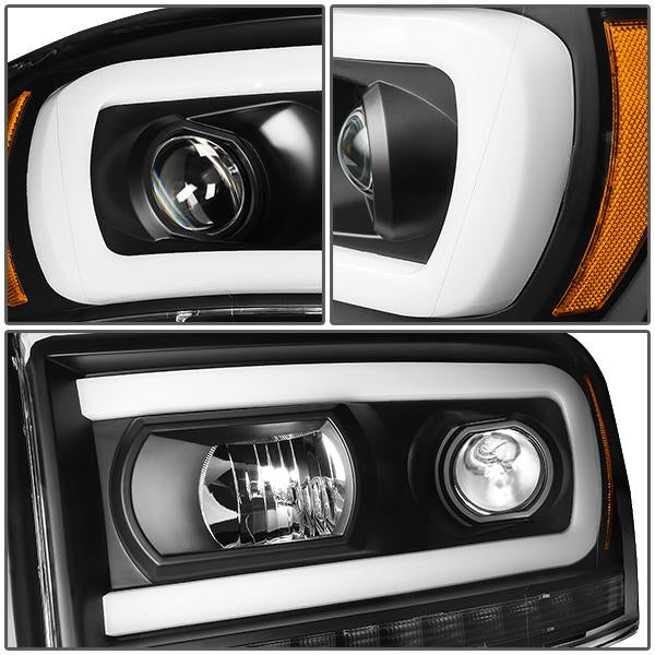 LED DRL Sequential Projector Headlights<br>06-08 Dodge Ram 1500 2500 3500