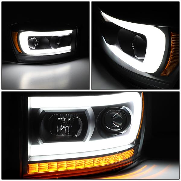 LED DRL Sequential Projector Headlights<br>06-08 Dodge Ram 1500 2500 3500