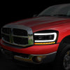 LED DRL Sequential Projector Headlights<br>06-08 Dodge Ram 1500 2500 3500