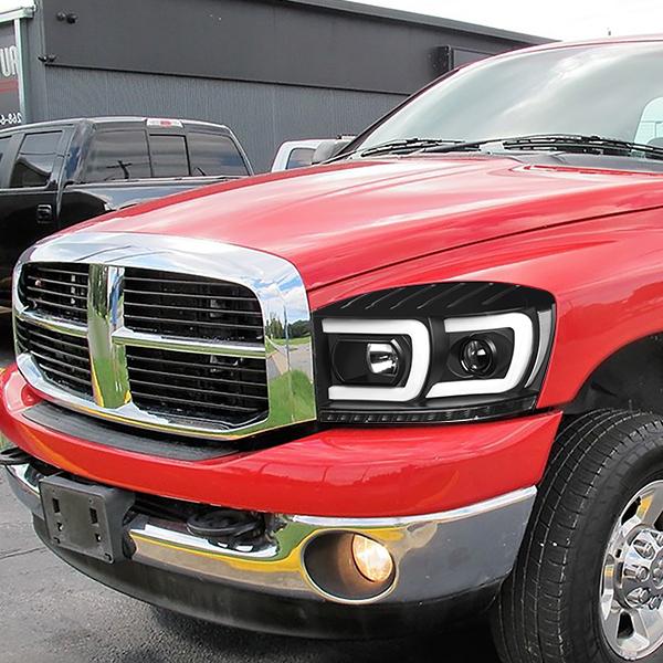 LED DRL Sequential Projector Headlights<br>06-08 Dodge Ram 1500 2500 3500