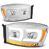 LED DRL Sequential Projector Headlights<br>06-08 Dodge Ram 1500 2500 3500