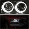 LED DRL Halo Projector Headlights<br>01-07 GMC Sierra 1500 2500 3500 / HD