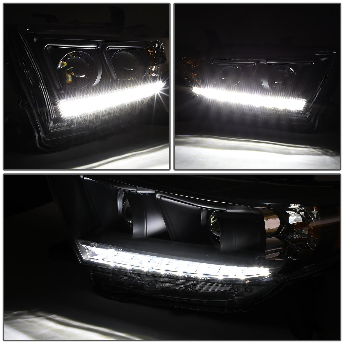 LED DRL Projector Headlights<br>11-13 Toyota Highlander