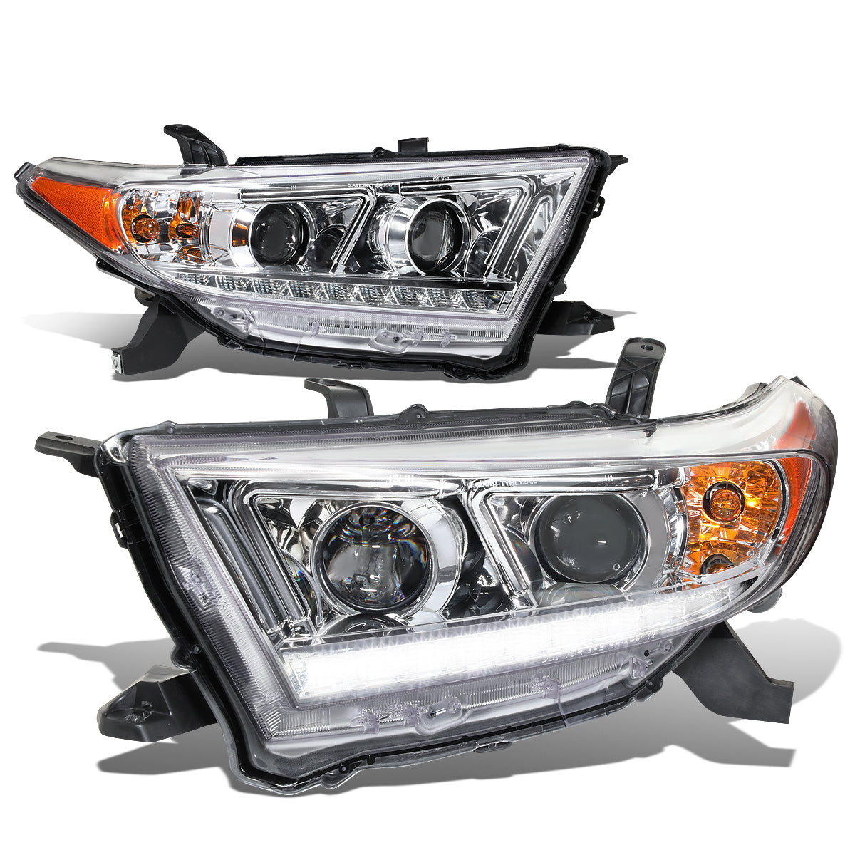 LED DRL Projector Headlights<br>11-13 Toyota Highlander