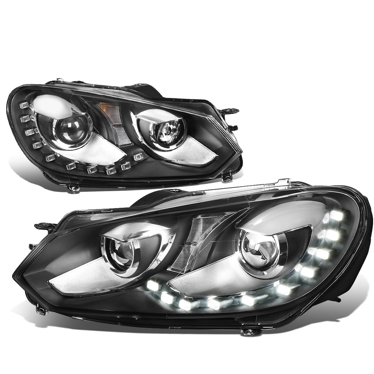 LED DRL Projector Headlights<br>10-14 Volkswagen Golf GTI