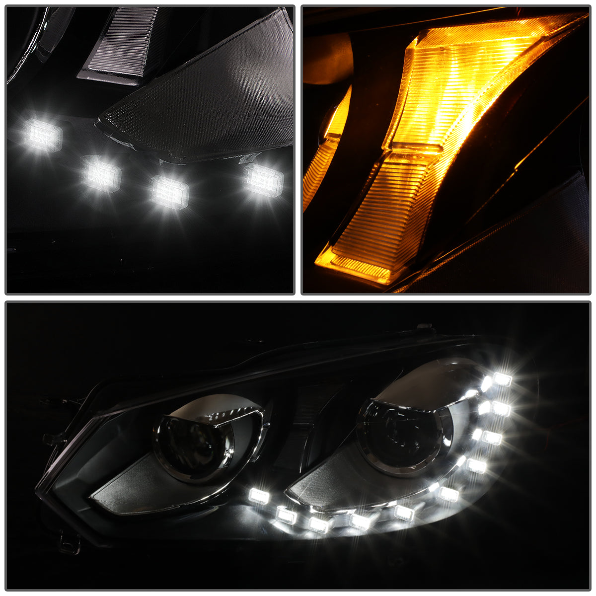 LED DRL Projector Headlights<br>10-14 Volkswagen Golf GTI