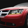 LED DRL Halo Projector Headlights<br>09-17 Dodge Journey