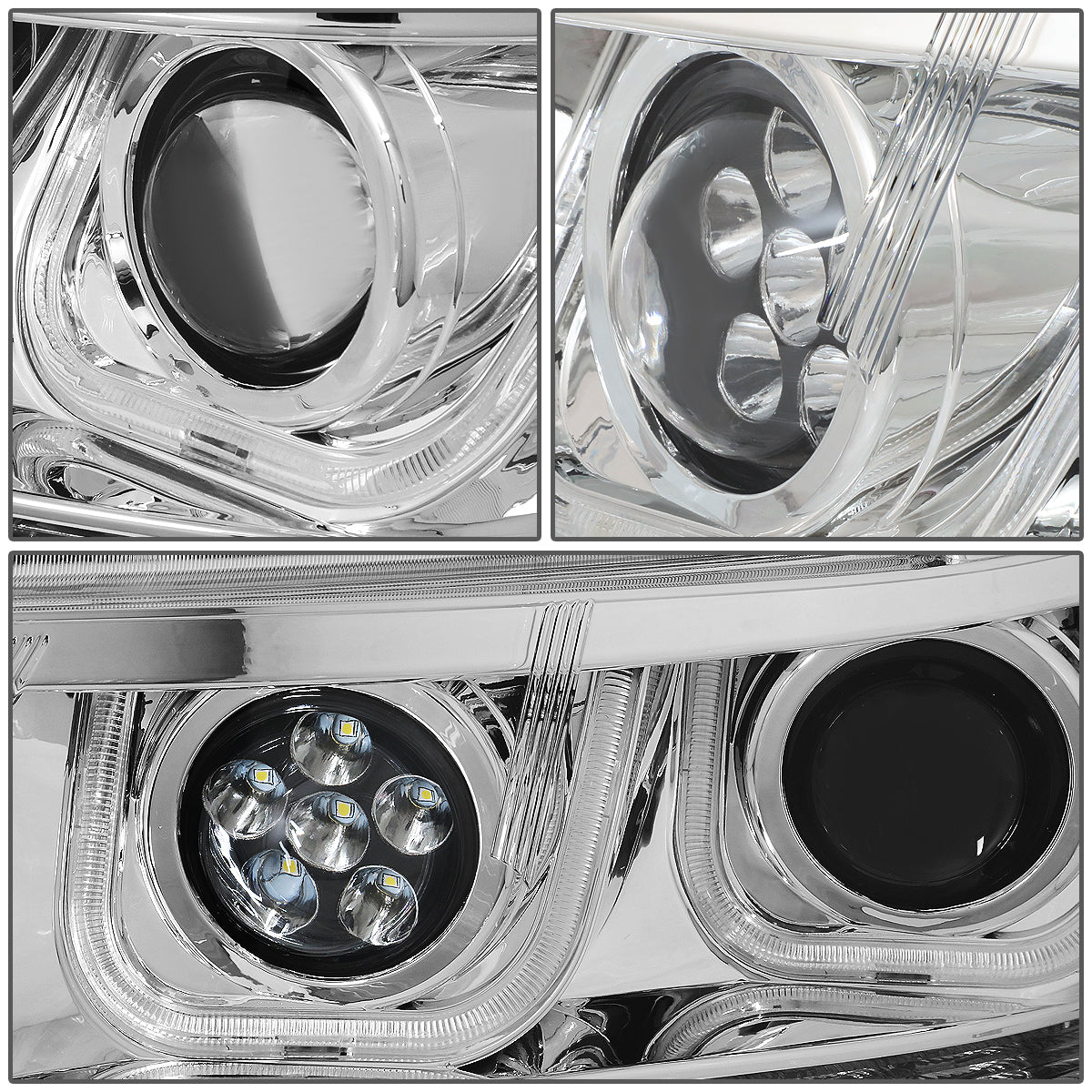 LED DRL Halo Projector Headlights<br>09-17 Dodge Journey