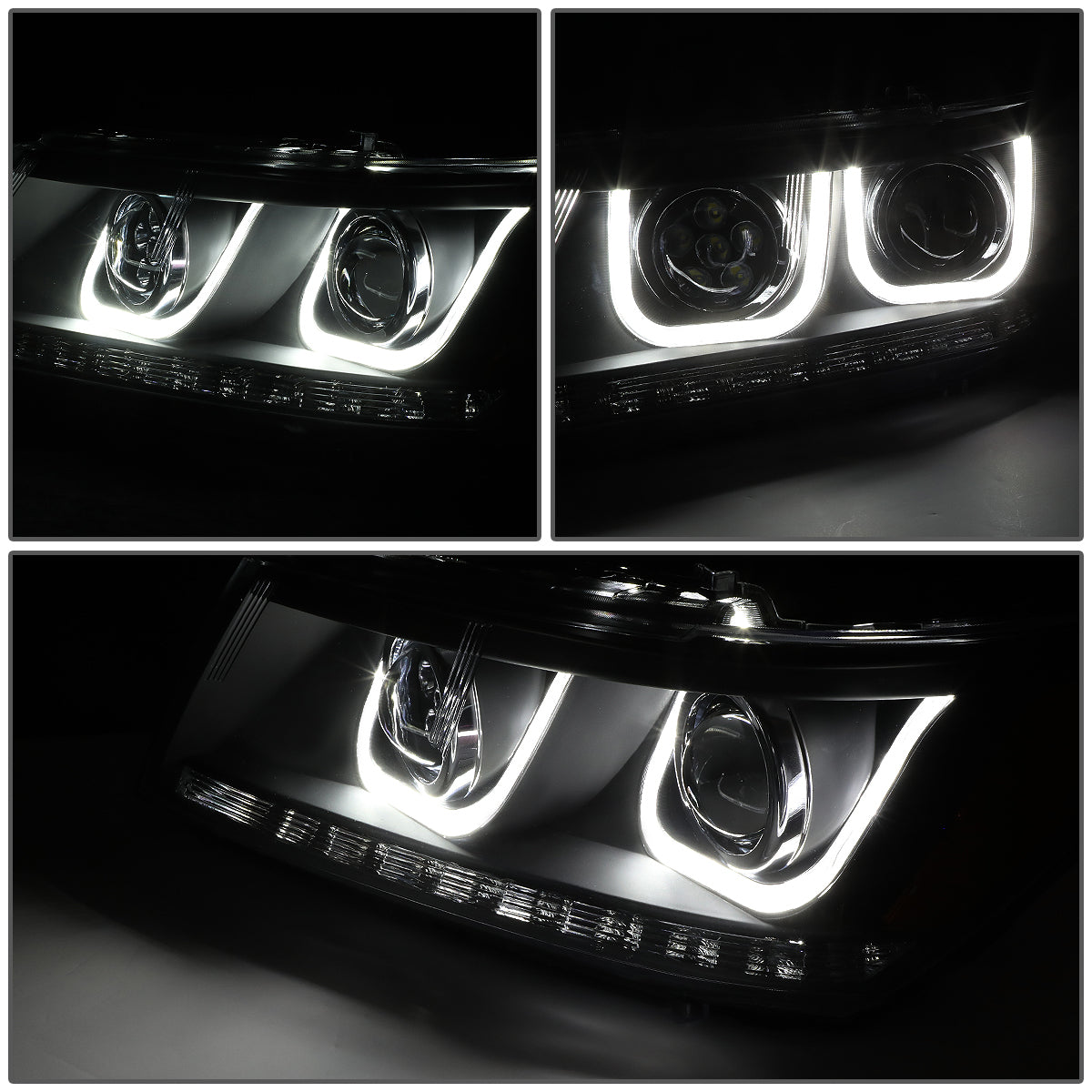 LED DRL Halo Projector Headlights<br>09-17 Dodge Journey