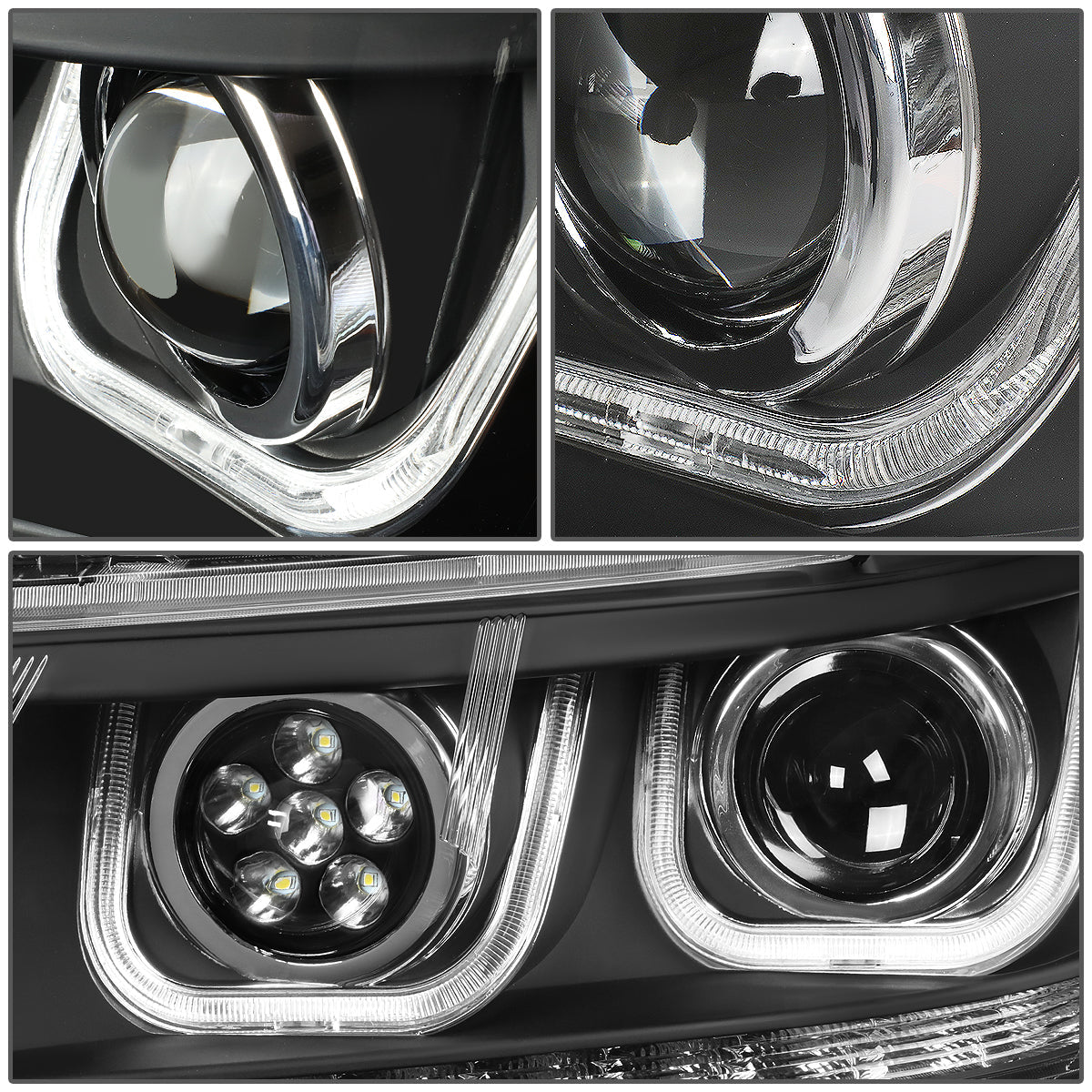 LED DRL Halo Projector Headlights<br>09-17 Dodge Journey